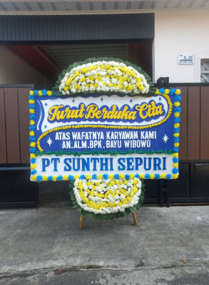 Papan Bunga Duka di Saringan